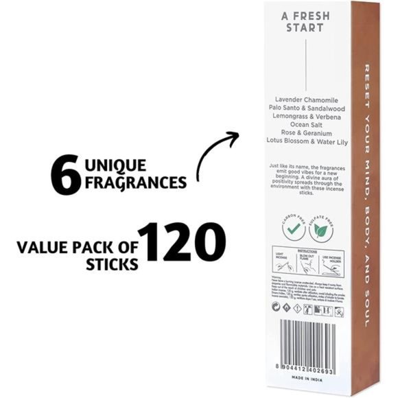 Incense Sticks - Pack of 6 Insenses - 120 Sticks, Lavender Chamomile, Palo Santo - Picture 2 of 6